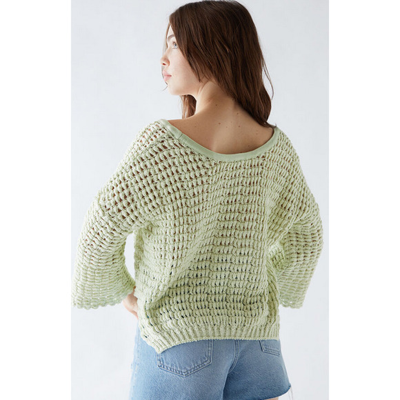 Free People Womens Cozy Pullover Sweater Green Size S 0845 - Picture 2 of 4
